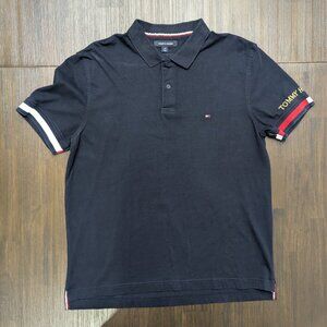 Tommy Hilfiger | Men's Large Navy Blue Flag Cuff Polo Shirt